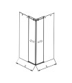 KIT SFERA 2 PUERTAS CORREDERAS + VIDRIO FIJO EN ÁNGULO - VIDRIO 8/10MM
