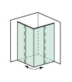 MAMPARA CORREDERA AQUANT 40 EN ÁNGULO 90º-2 PUERTAS+2 FIJOS