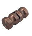 POMO DOBLE 30MM. COBRE CEPILLADO